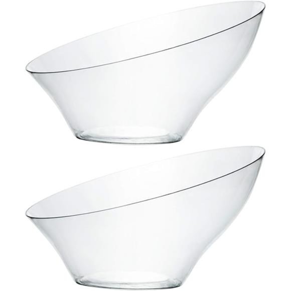 Disposable Angled Plastic Bowls Round Medium Serving Bowl, Elegant for Party's - Picture 8 of 8